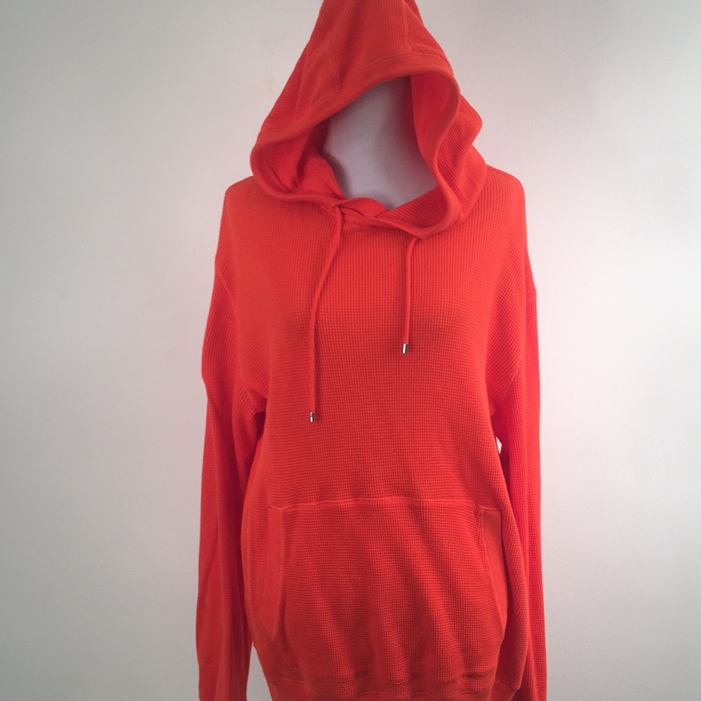 Ralph Lauren ORANGE Waffle Weave Hoodie Menβs Lrg - Picture 1 of 8